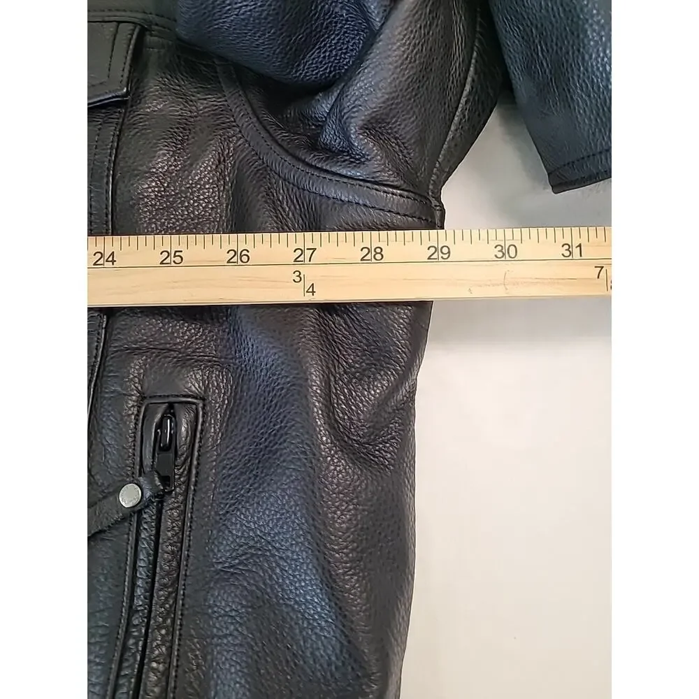 VTG Y2K Harley Davidson Black Leather Jacket 3XL Biker Motorcyle USA American
